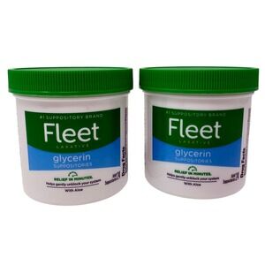 2X Fleet Glycerin Suppositories Laxative with Aloe 24 Count‎ Ea (48 total)